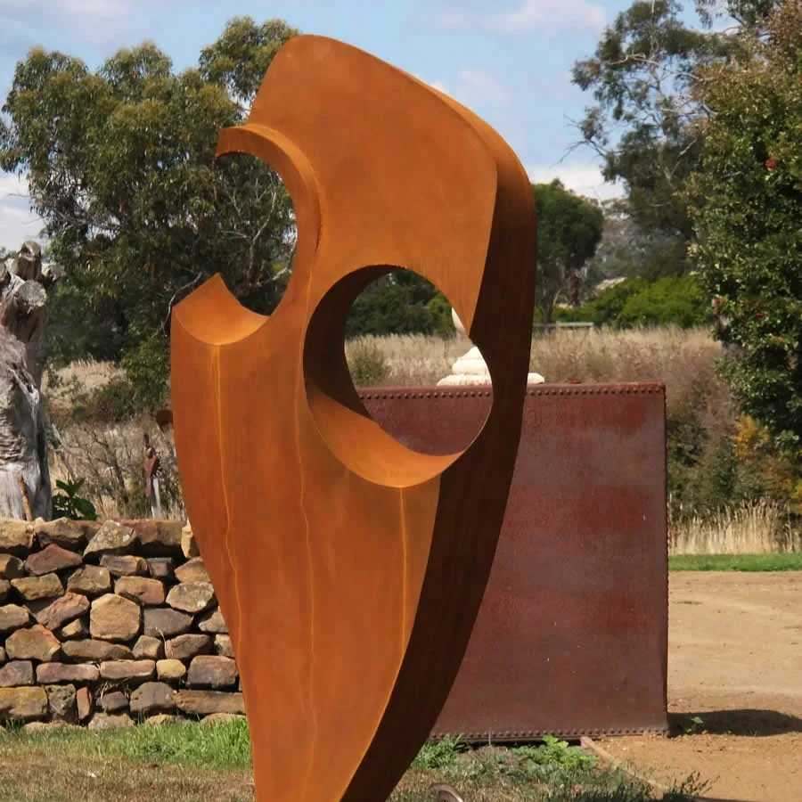Keenhai Decorative Solid Rusty Corten Steel Sculpture For Garden Outdoor