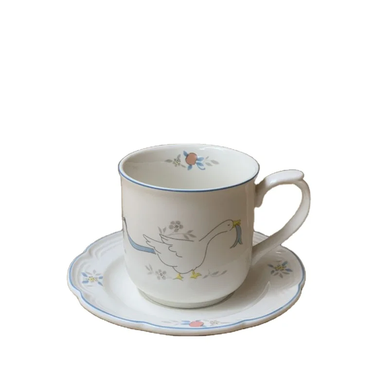 Korean INS Style Retro Swan Ceramic Coffee Milk Breakfast Mug