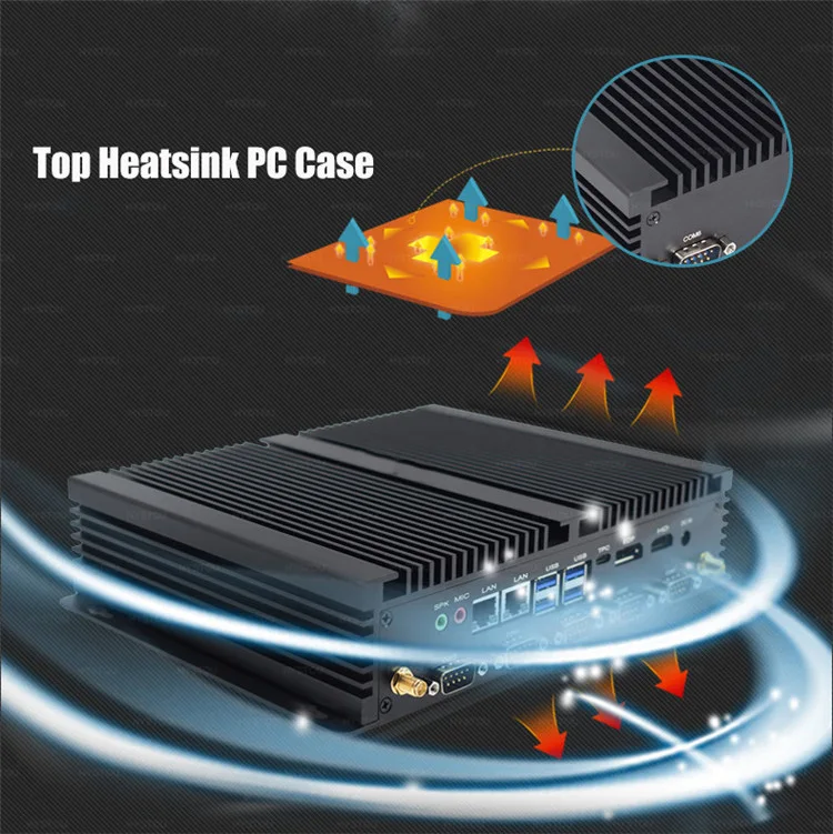  Промышленный мини-ПК игровой компьютер дизайнерский H4-T Core i5 8265u Тип C 3 дисплея Безвентиляторный Компьютер Настольный