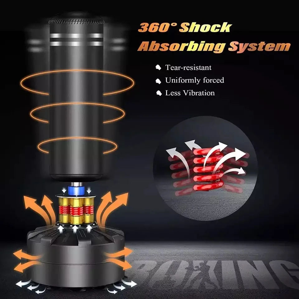 Custom Professional Freestanding Springs Kick Boxing Equipment Free Standing Boxing Punching Bag With Protector