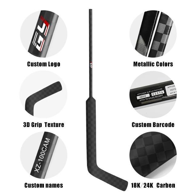 High quality Durable Ice Hockey Goalie Stick 100% carbon 3D Particle Goalkeeper Ice Hockey Stick
