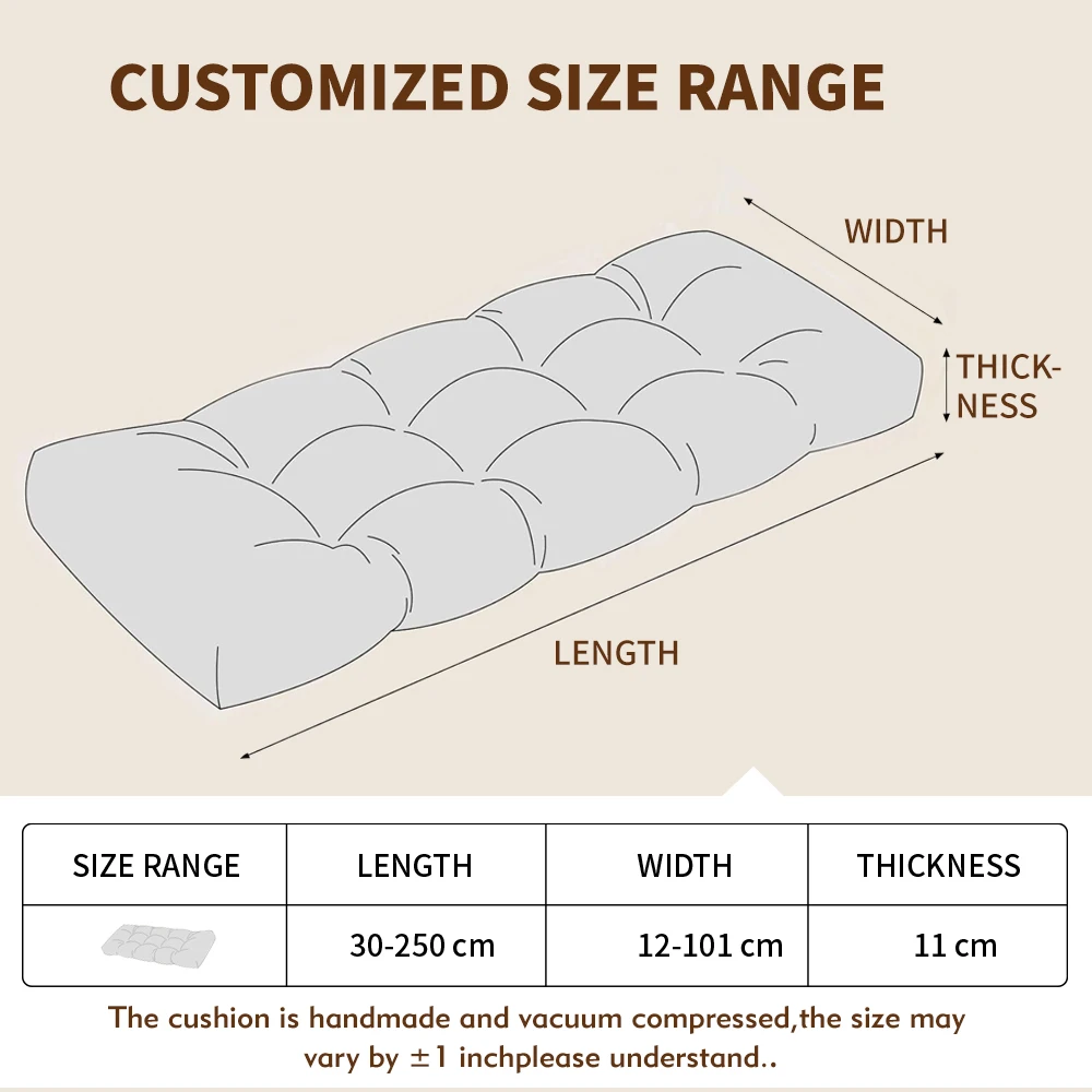 Custom Bench Cushions Non-Slip Tufted Swing Seat Cushions Piano Bench Sofa Cushions Indoor Outdoor Patio