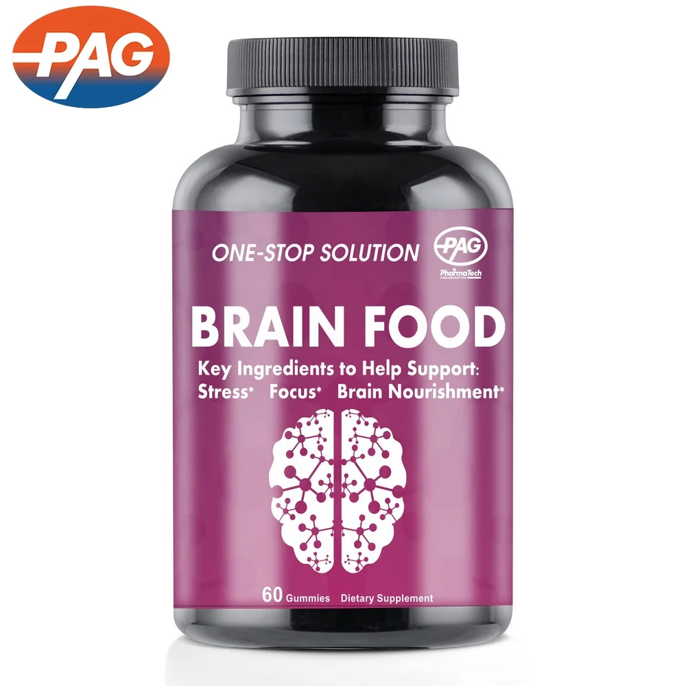 PAG Oem Supplement Vitamin B KSM 66 Organic Ashwagandha Brain Food Health Food Ashwagandha Gummies Brain Food Gummy