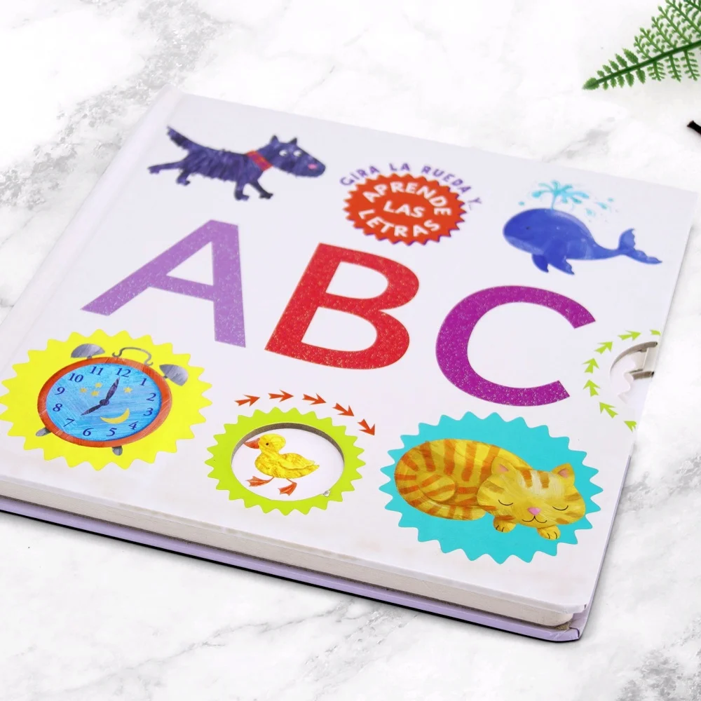 Custom Hardcover Mini Kids ABC Board Glitter Cover English Blank Babies Board Books Children Board Book Printing Service