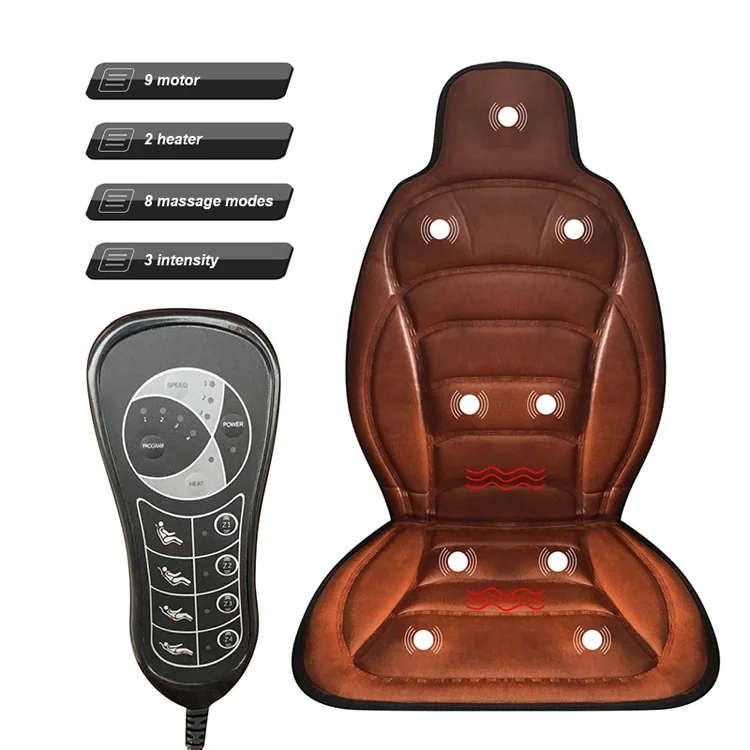 8 kinds modes heat therapy function 9pcs quality motor sofa full body air custom shiatsu mat car massager cushion with seat heat