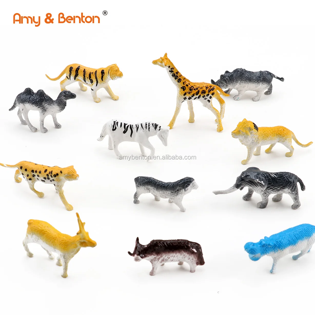 12PCS Zoo toy set realistic plastic mini animal toy for kids gift