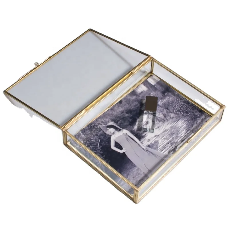 Rose Gold Glass Photo Storage Box for Photographer