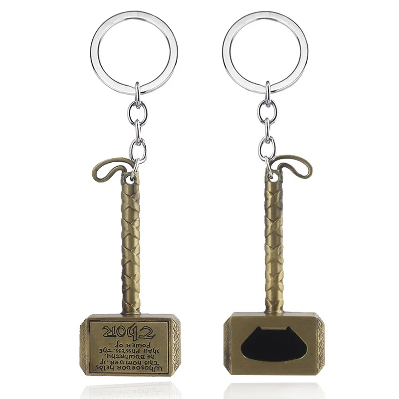 Marvel Avengers Thor hammer Perfect quality game Thor hammer Mjolnir Bottle Opener Keychain