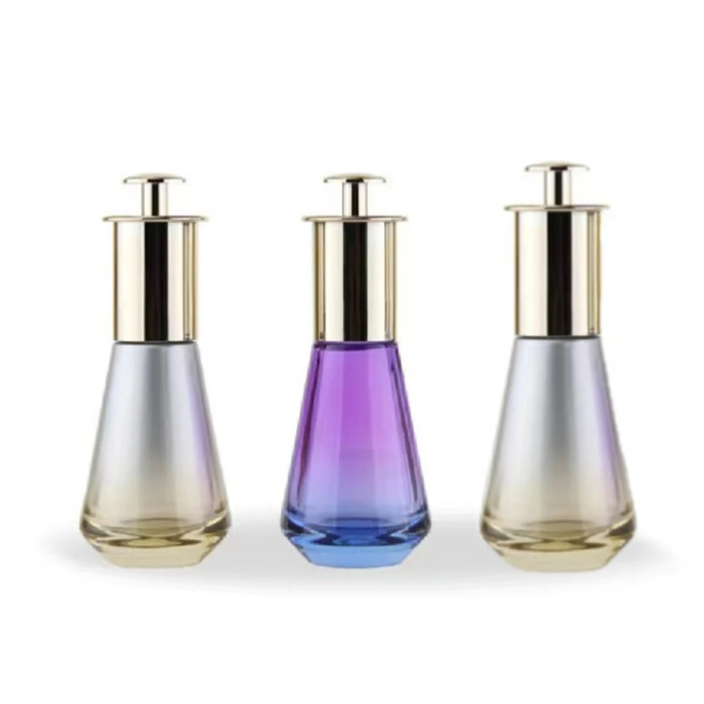 30ml conical essence oil bottle pressure pump glass dropper 45ml raw liquid bottle separate bottles