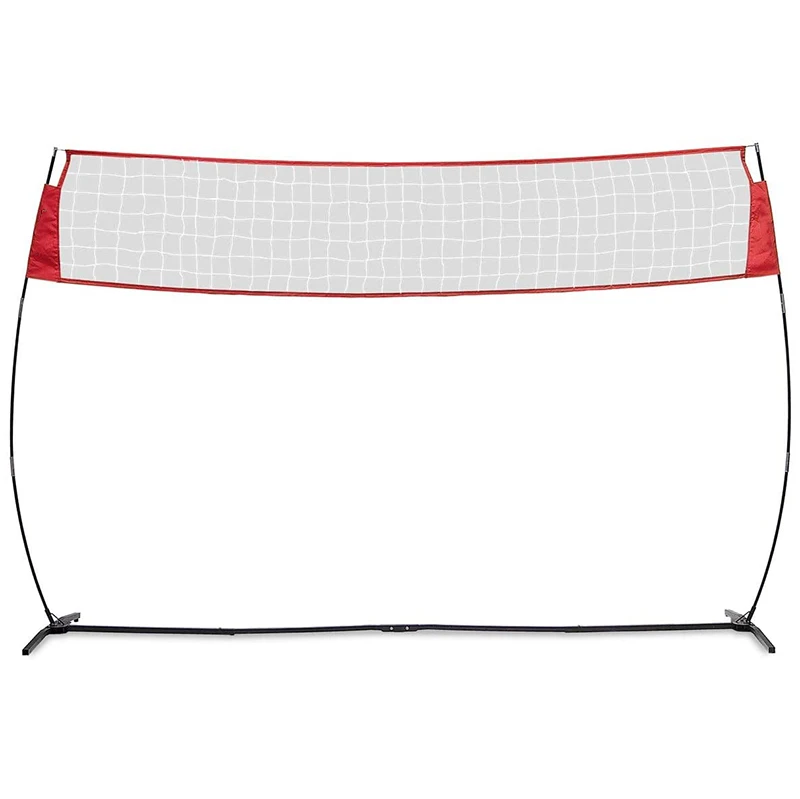 Freestanding Volleyball Warm Up Net  Portable Design for Indoor Or Outdoor Use | Foldable One Piece Quick Setup Frame