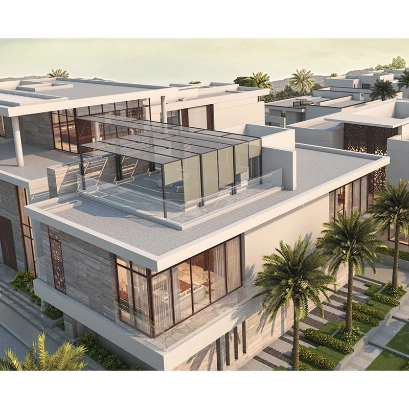 Hihaus exterior modern front wall facade tempered glass aluminium glass curtain wall