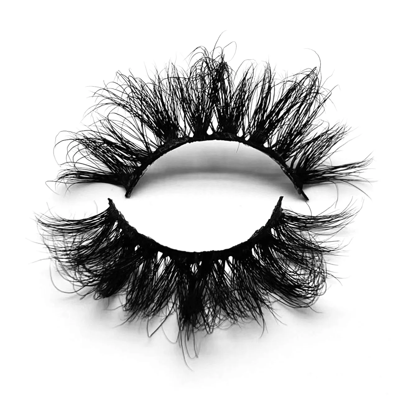 Free Sample 25mm Mink Eyelashes Fluffy Strip Eyelash Custom Lashbox Private Label 5D 8D Mink Lashes