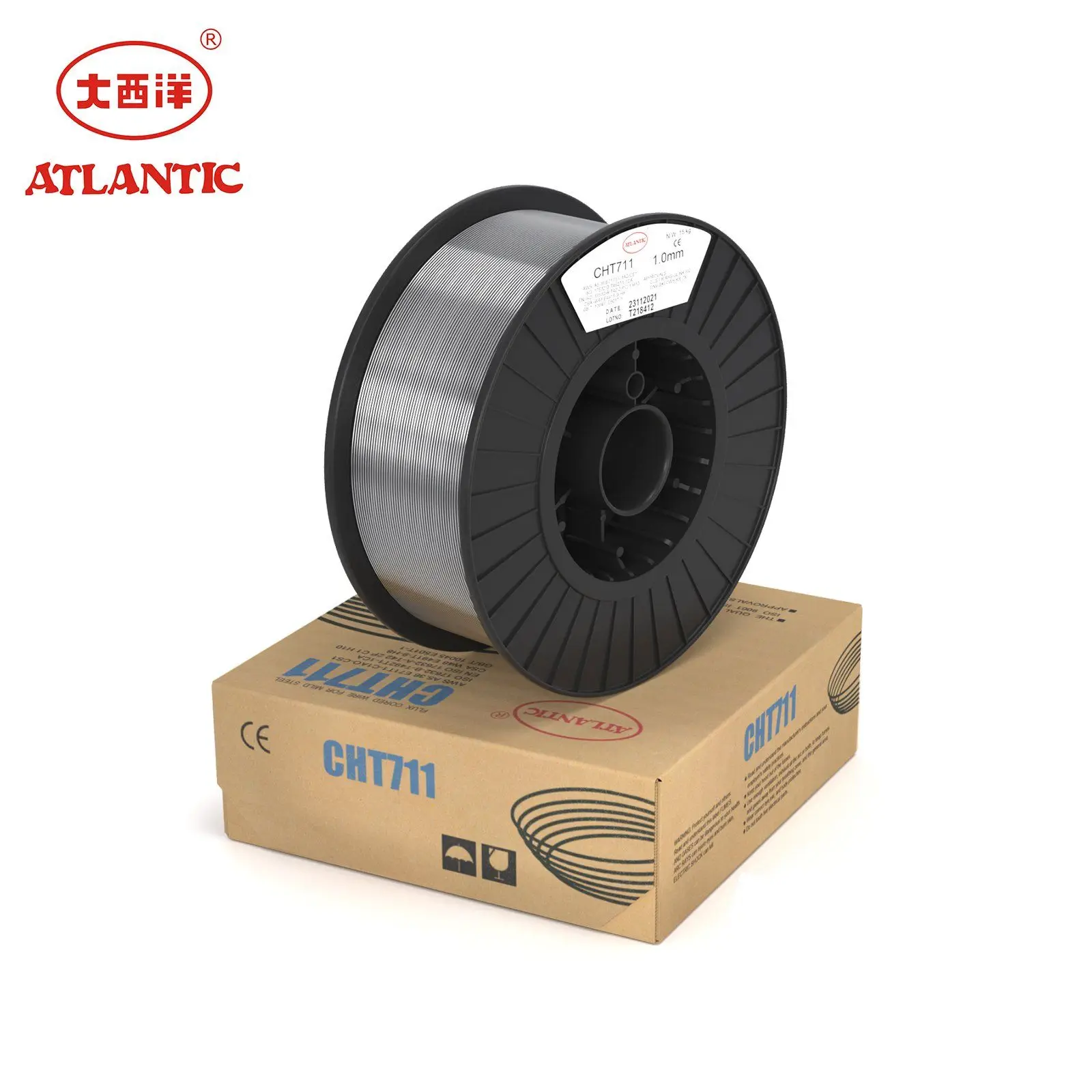 Заводская компания Atlantic OEM ODM 15 кг/катушка Cht711 1 2 мм/1 6 мм E71t-1c флюсовый сердечник