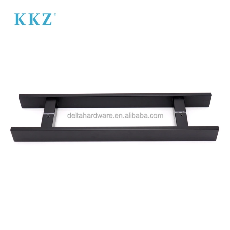 Hot South Korea Modern H-Type 450 mm Black Matte Metal Door Handles Sliding Square Design Office Stainless Steel Materials