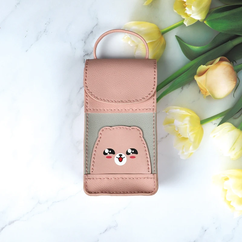 DIY handmade toy for child  easy assembly hand-stitched soft leather sewing  bear mobile phone hand bag