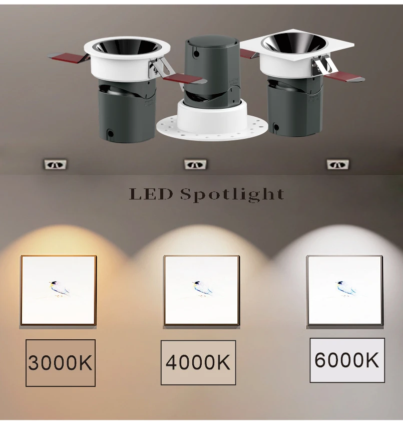 Современный светодиодный потолочный прожектор с тиристором Tuya Dali 0-10 В переключатель встраиваемый стиль установки для домашнего офиса