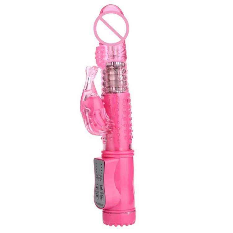 Low Cost Battery 30 frequency Swing Crystal Rod head Vibrator Rotating Rabbit Vibrator