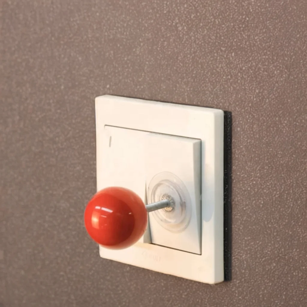 Red ball switch decorative small ornaments wall stickers socket arcade rocker ball paste nut