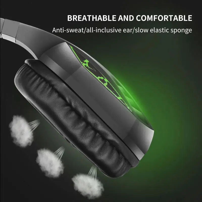 Stylish gamer headphones gaming games pc headphone gaming head set headphones with LED lights