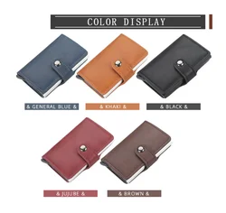 Pop Up PU Leather Metal Wallet RFID Blocking Automatic Aluminium Credit Card Holder Custom