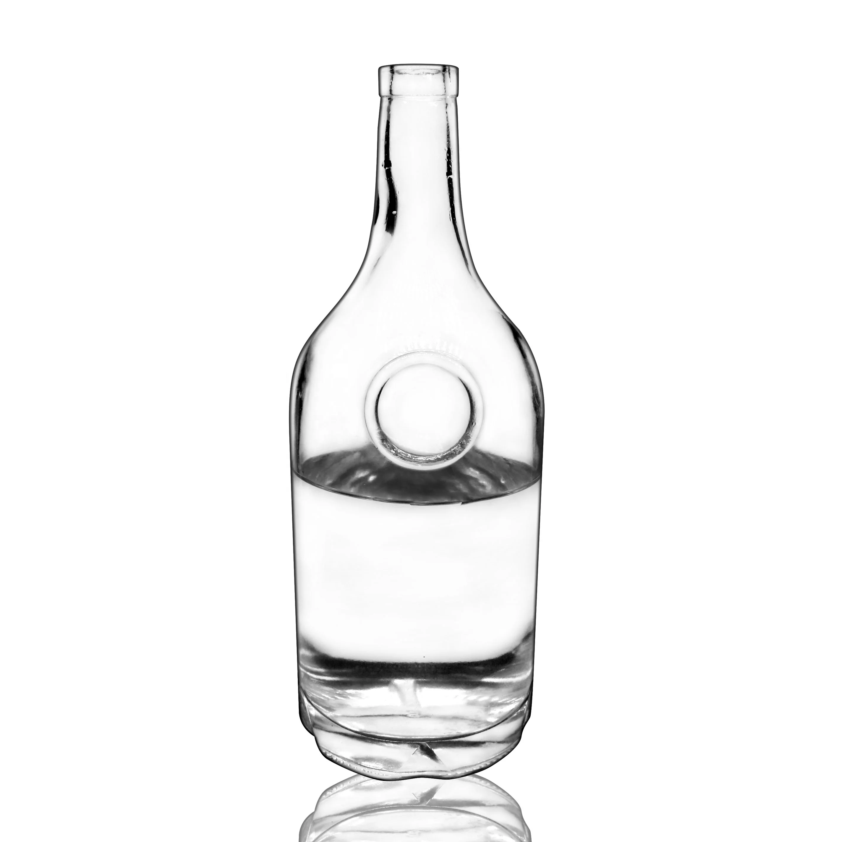 1000ml 1L Round Vodka Wine Glass Bottle Spirit Glass Bottle Flint Glass Material VODKA Accept