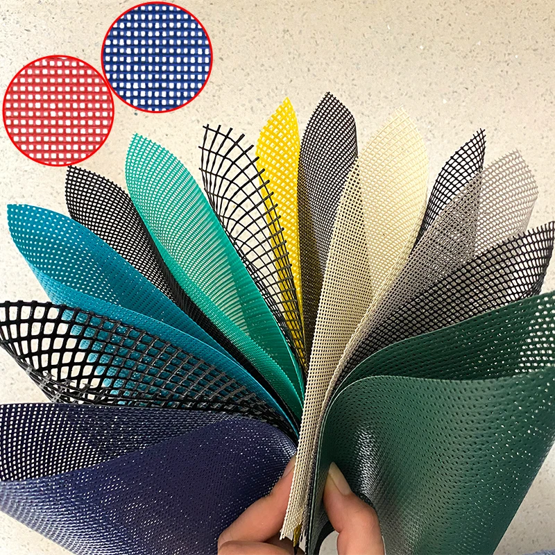 1000D Green Blue Red white Black Vinyl Colour PVC Coated Polyester Mesh Fabric