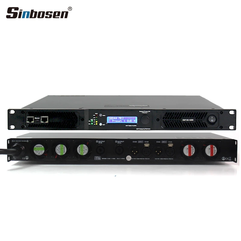 Pro High Power Gallium Nitride Low Noise D2-4200 Built-In Dsp High Power Subwoofer Digital Class D Professional Audio Amplifier
