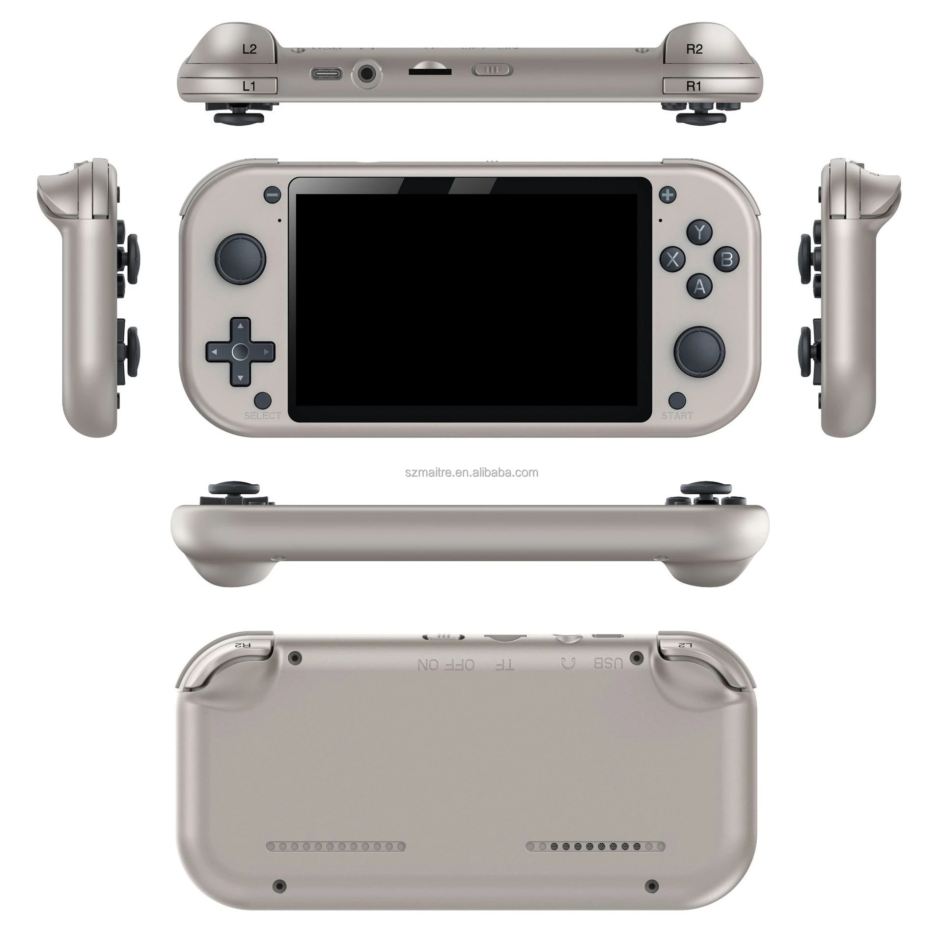 Sliver Gray New M17 Handheld Mini Game Machine 4.3 Inch HD Screen Emuelec Emulator Portable 3D Video Game Player For PSP Games