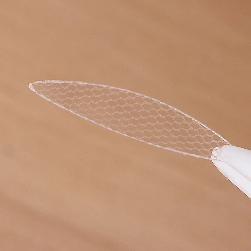 Кружевные двойные наклейки для век без швов, которые не видны под натуральный шелк сетки открытыми пальцами с глубоким вырезом, сеточной подкладкой катушка 100 шт