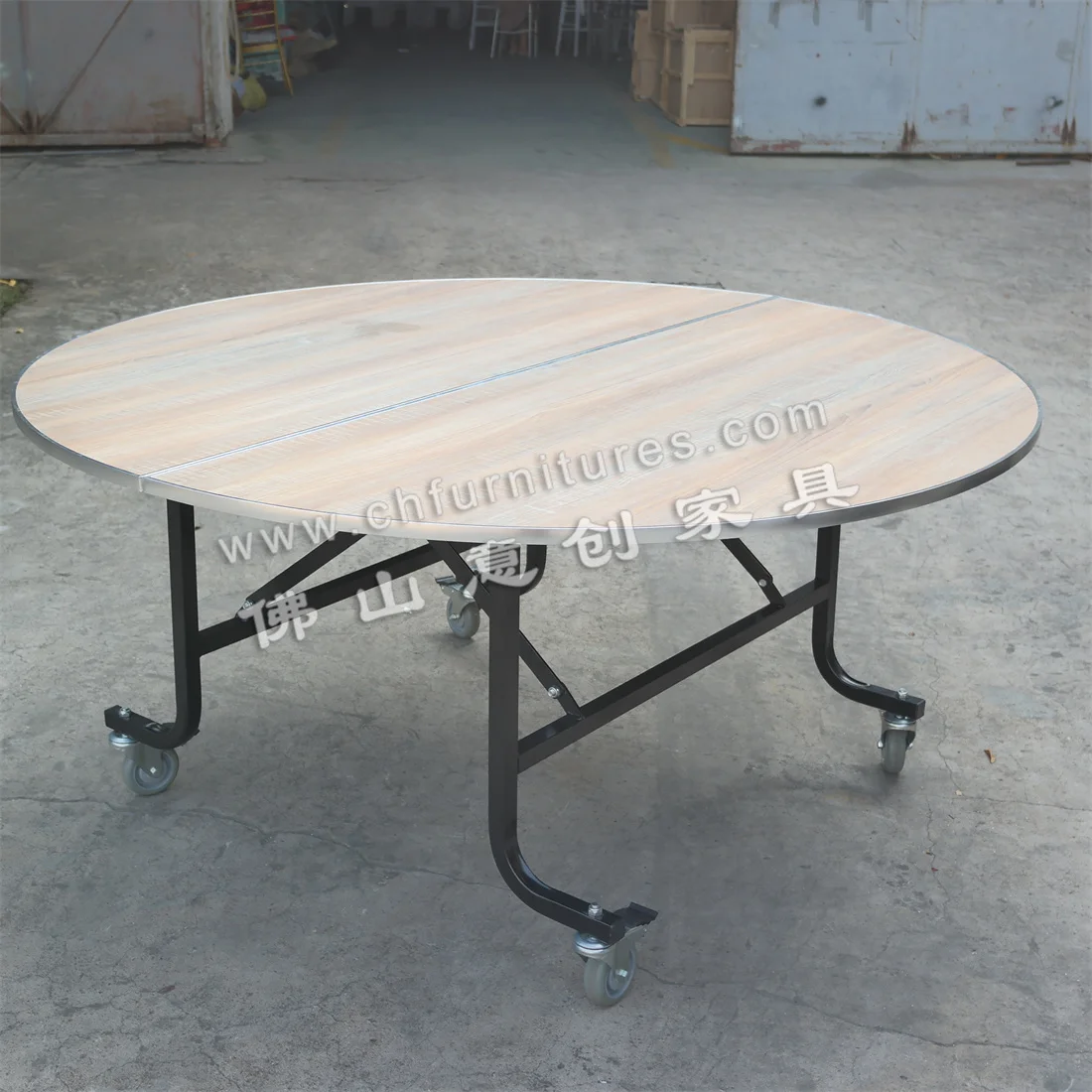 Manufacturer buffet table HPL metal folding hotel banquet tables with roller