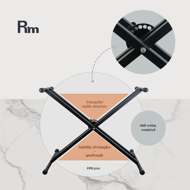 Rainbow musical KXS-Rm04  54/61key Music Keyboard Stand Adjustable Double x design Keyboard Stand