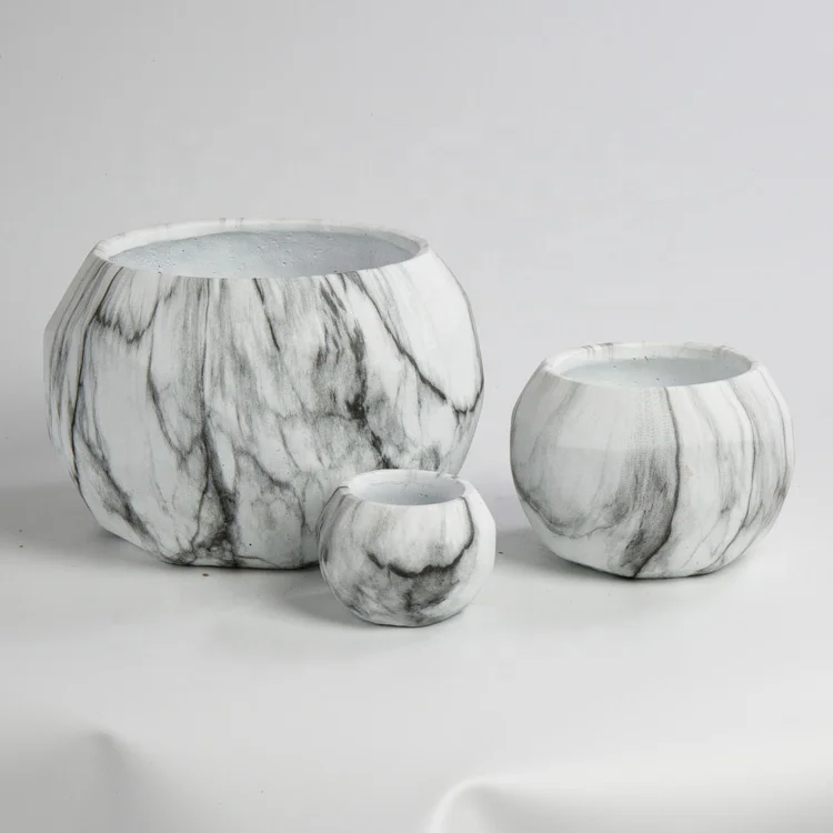 Unique Marble Style Garden Planter Plant Pot Small Flower Pot