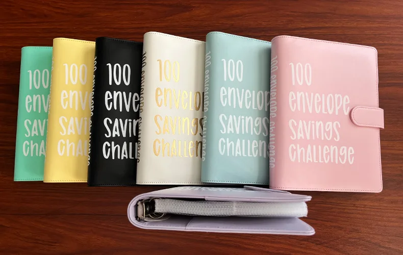 100 envelope savings challenge A5 Budget binder challenges  pu leather budget binder planner notebook for money saving bulk