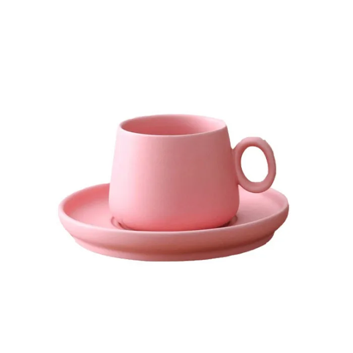 Горячая Распродажа Макарон матовая керамическая кофейная чашка и Кружка Блюдце большая чашка с животом и блюдце чашка для воды