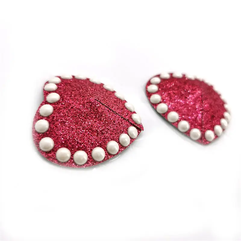 Factory Wholesale New Design Pearl Glitter Nipple Cover Reusable Self adhesive Nipple Covers
