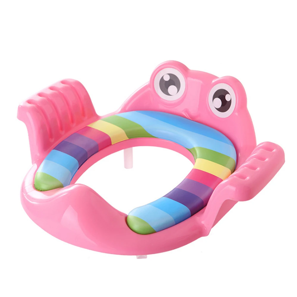 Пластиковое портативное детское сиденье для унитаза с подушкой из ПУ