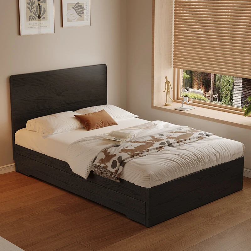 Modern Simple 1.2m Ash Wood Bunk Bed with Pull Storage All Solid Mother & Child Drag Bed Small Spaces Northern European Style