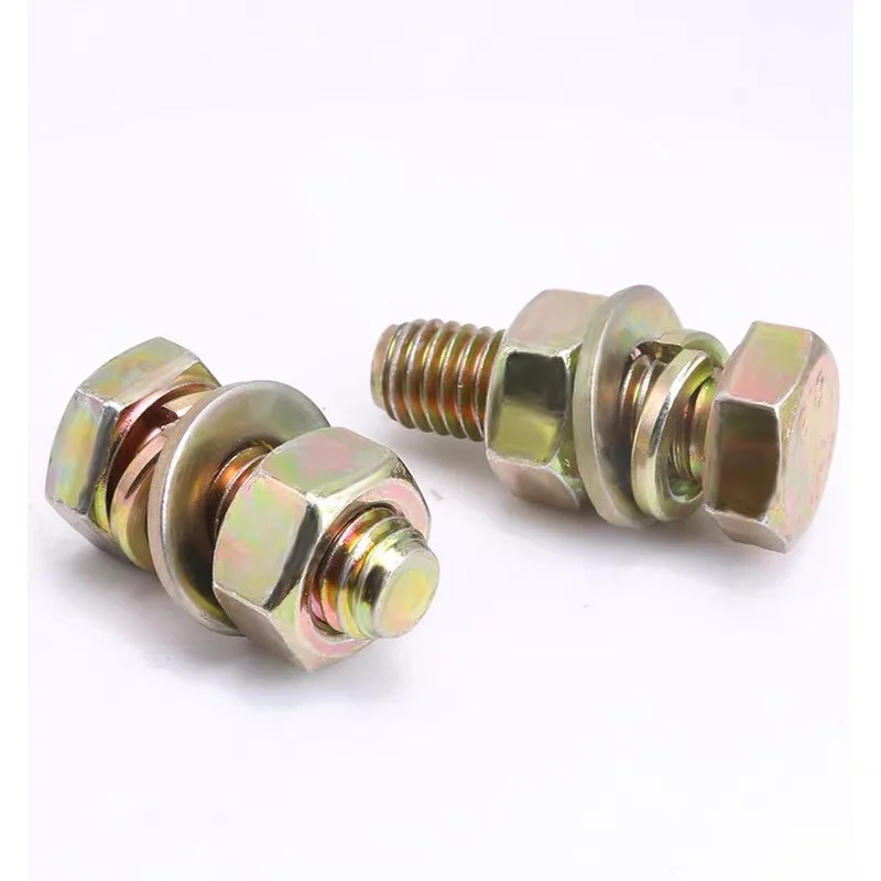 201 Stainless steel outer hexagon bolt and nut set Screw washer set M6M8M10M12*16-20-150