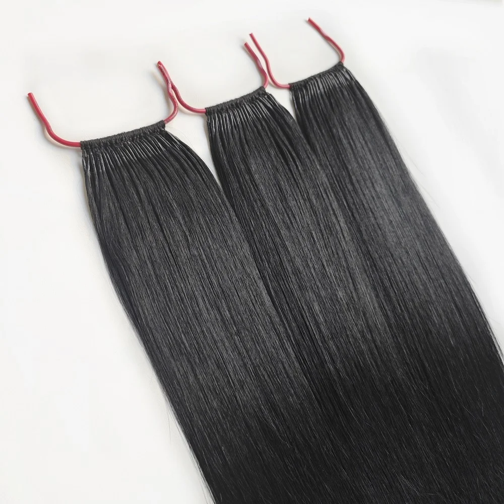 Chinese Virgin Human Hair Korea Per Bonded Hair Extension Cotton Thread Korean Style Genuine Hair
