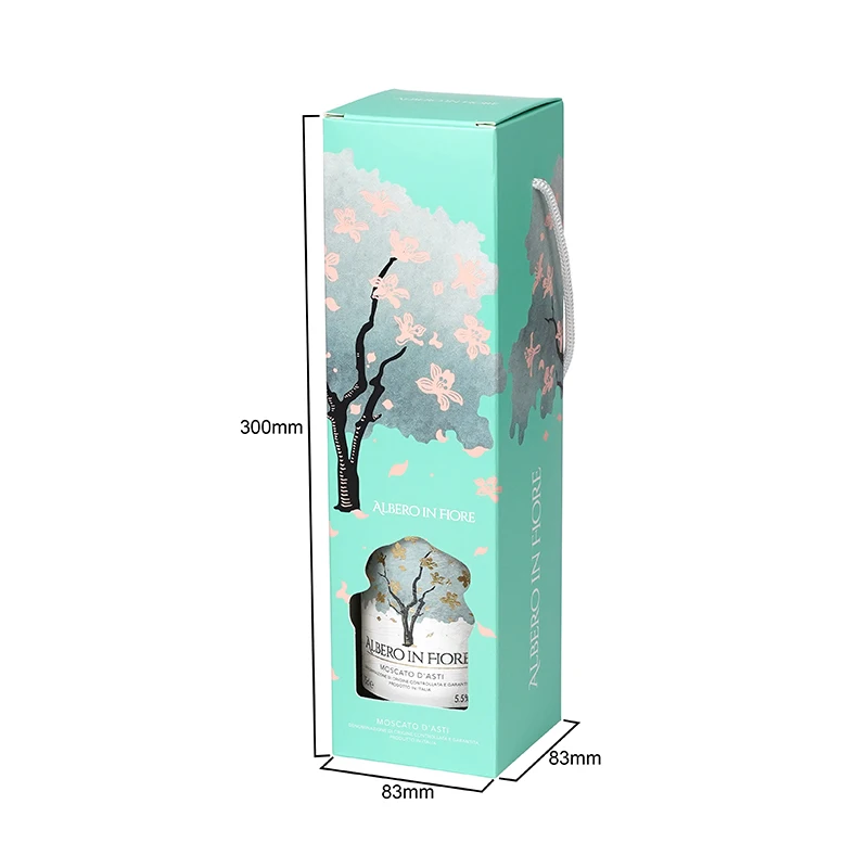 Wholesale Price Custom Wine Box Packaging with Handle for Single Bottle Packaging Champagne