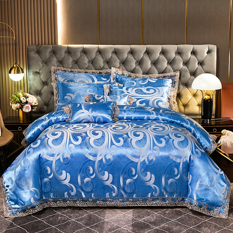 Factory Direct Wholesale Bedsheet Duvet Cover Hotel Quilt Cover Lace Jacquard Bedding Set Duvet Cover Set