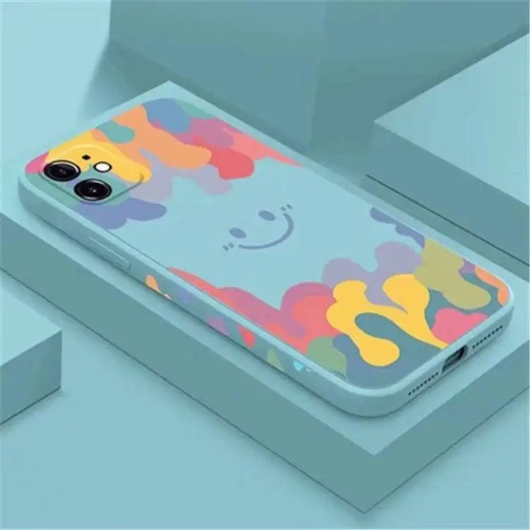 Cute Soft Smile Pattern Tpu Phone Case For Iphone 7-14 Pro Max With Lanyard Hole,For Iphone 14 Smile Case