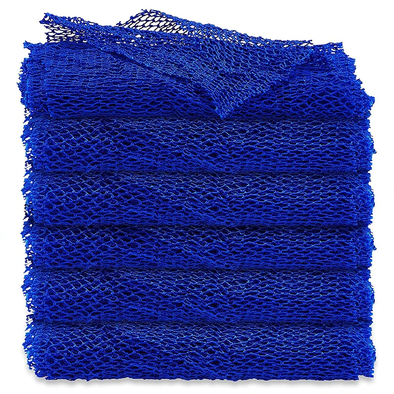 Custom Colors Skin Exfoliating Back Long Scrubber Nylon Mesh Shower Scrubbing Sponge Bathing African Net