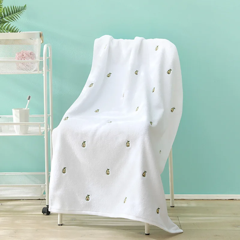 Extra Thick 100% Cotton Highly Absorbent Embroidered Hotel Bath Beach Towels 2 In 1 Bath Towel Set