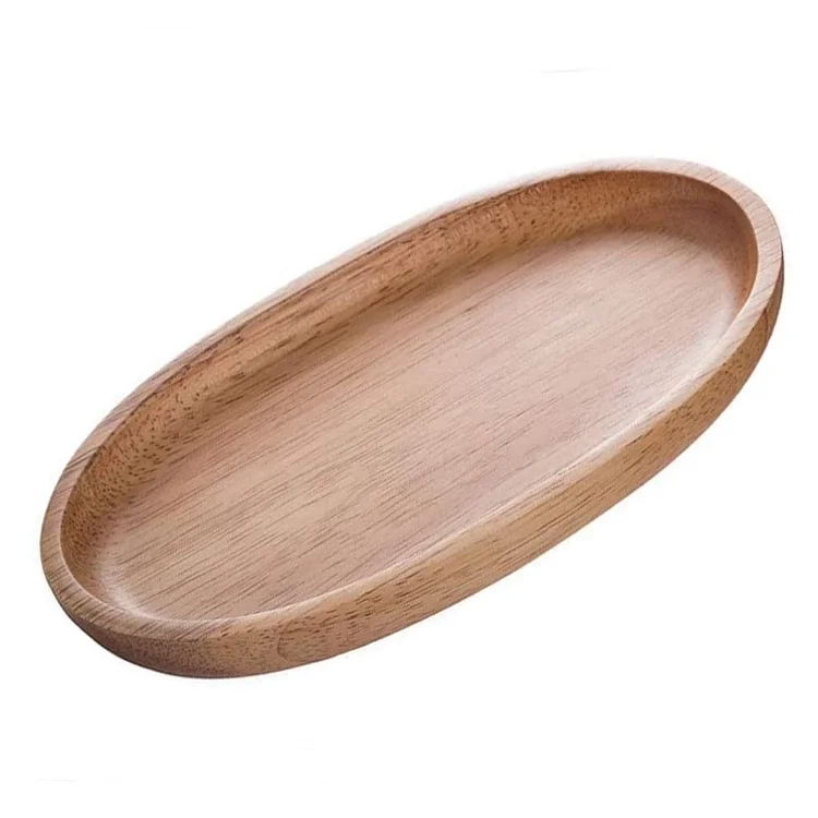 Round Shape Natural Handmade Wooden Tray Wooden Tray Wooden Serving Food Tray