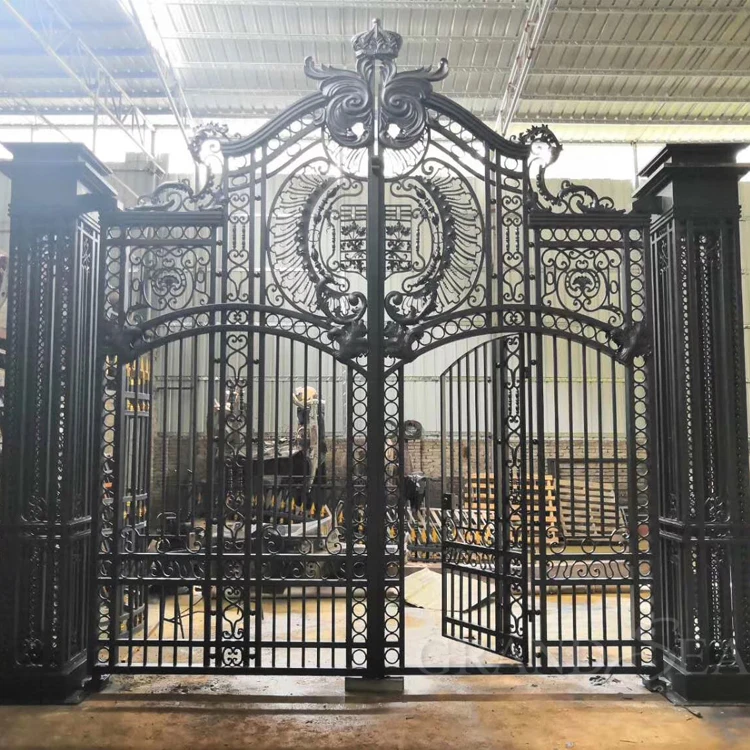 Mansion Front Gate Iron Door Luxury Entrance Doors Solid Wrought Iron Doors Security Top Grade
