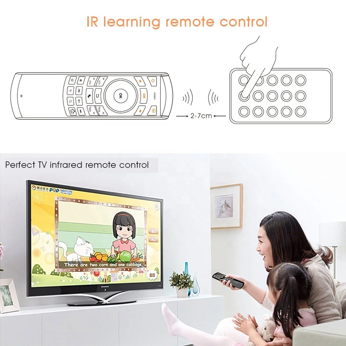 Rii Mini Wireless Keyboard Fly Mouse IR Remote Control with Programmable Key For Smart TV Android TV Box Fire TV