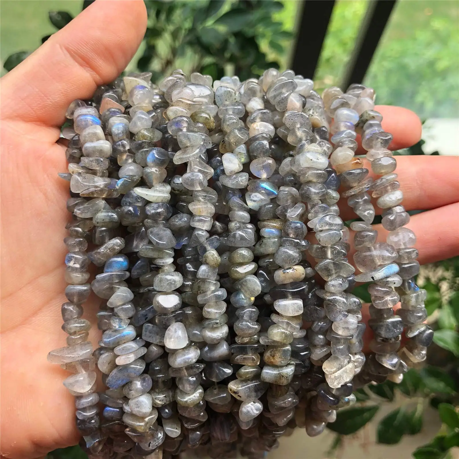 Drilled Rough Natural 5mm~8mm Garnet Aquamarine Jade Black Onyx Crystals Quartz Reiki Gravel Gemstone Chip Loose beads