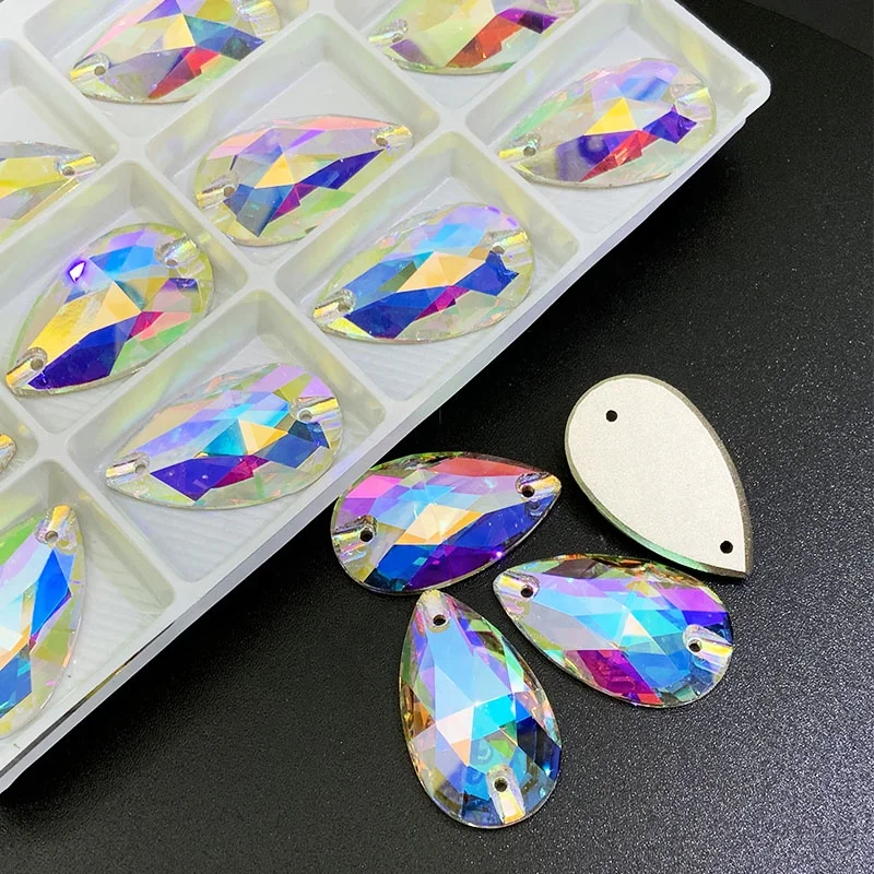 High quality Glass Chaton Light Peach Sew on Rhinestones Large Sewing Stones Flat Back Crystals for Sale