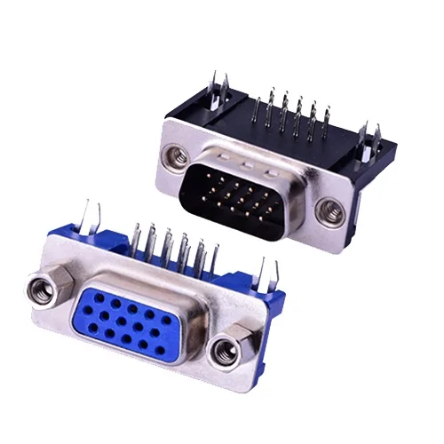Высокоплотный разъем D-Sub, прямоугольный разъем Dip для пайки HDR, Позолоченный разъем VGA типа, 3 ряда, разъем D-sub 15 26 44 62pin